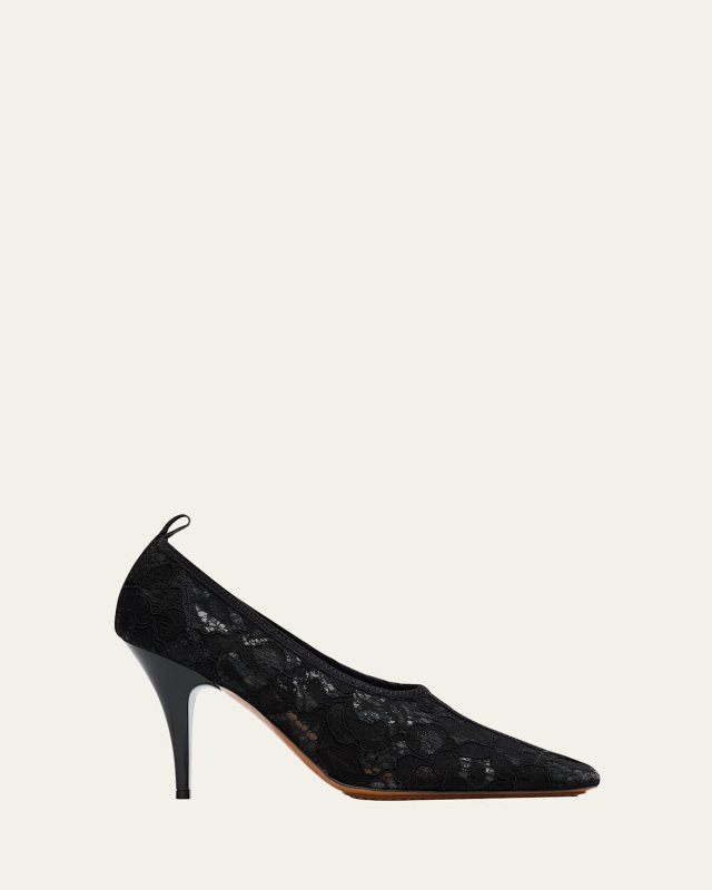 95 Lace Mesh Stiletto Pumps